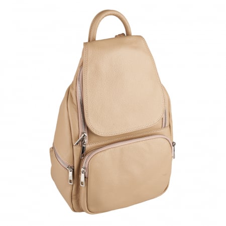 Rucsacuri Piele Naturală - Rucsac Karmela, din piele naturală bej 8193