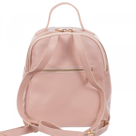 Rucsac roz din piele cu aspect matlasat 8020 [2]
