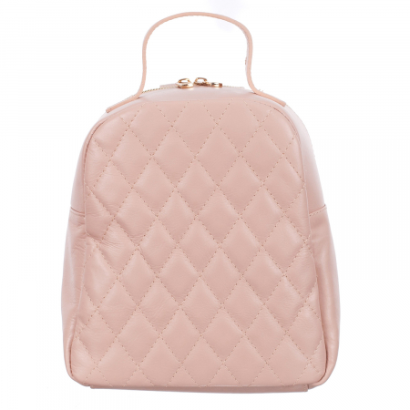 Rucsac roz din piele cu aspect matlasat 8020 [1]