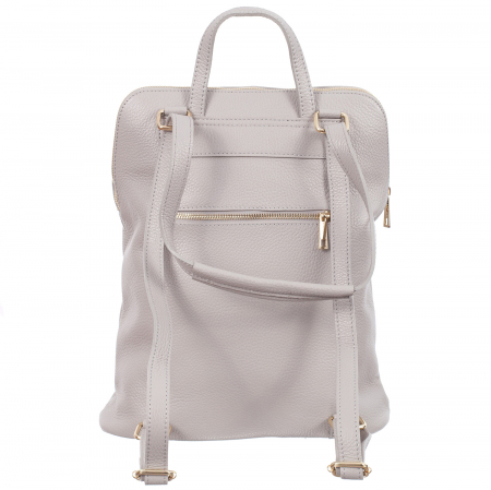 Rucsac alb din piele cu bicompartimentat 8015 [2]