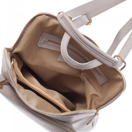 Rucsac alb din piele cu bicompartimentat 8015 [3]