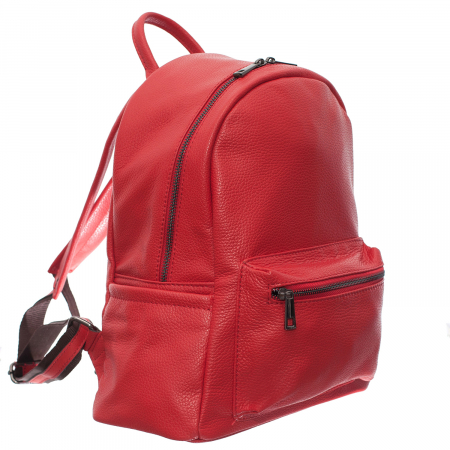 Rucsac roșu din piele naturală monocompartimentat 8025 [0]