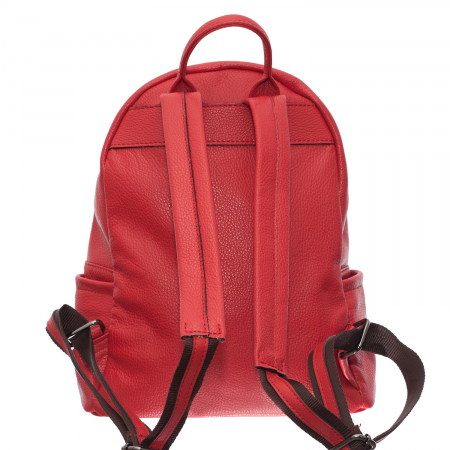 Rucsac roșu din piele naturală monocompartimentat 8025 [3]