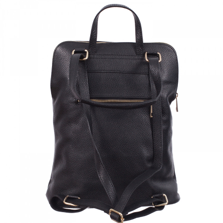 Rucsac negru din piele cu bicompartimentat 8015 [2]