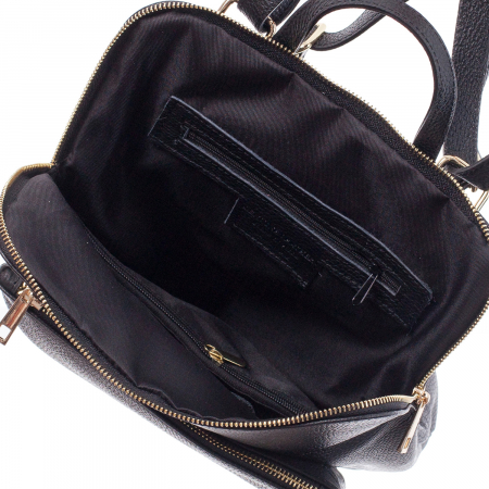 Rucsac negru din piele cu bicompartimentat 8015 [3]