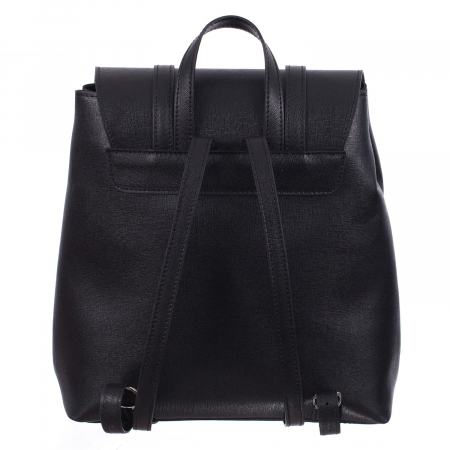 Rucsac negru din piele cu fermoar exterior 8028 [2]