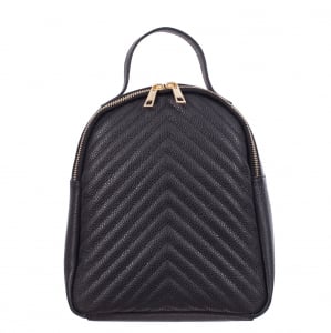 Rucsac negru din piele cu striații 8033 [1]