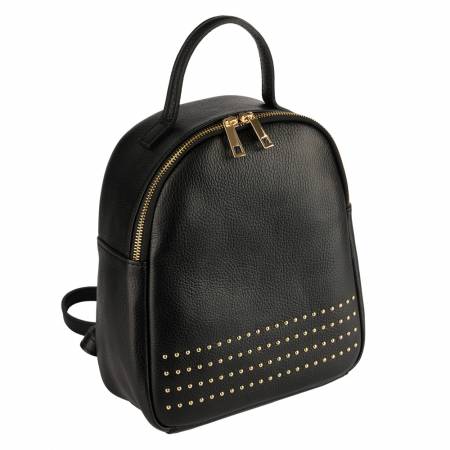 Rucsacuri Piele Naturală - Rucsac negru din piele naturala de calitate superioara 8218