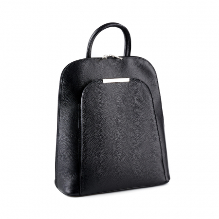 Rucsac Cassie, din piele naturală neagra, 8089 [0]