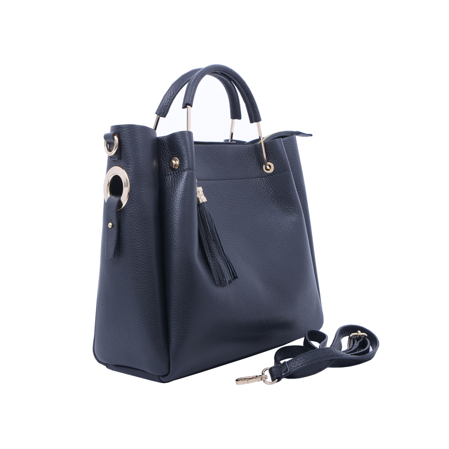 Geantă dama Alice, piele naturala, neagra, 8055