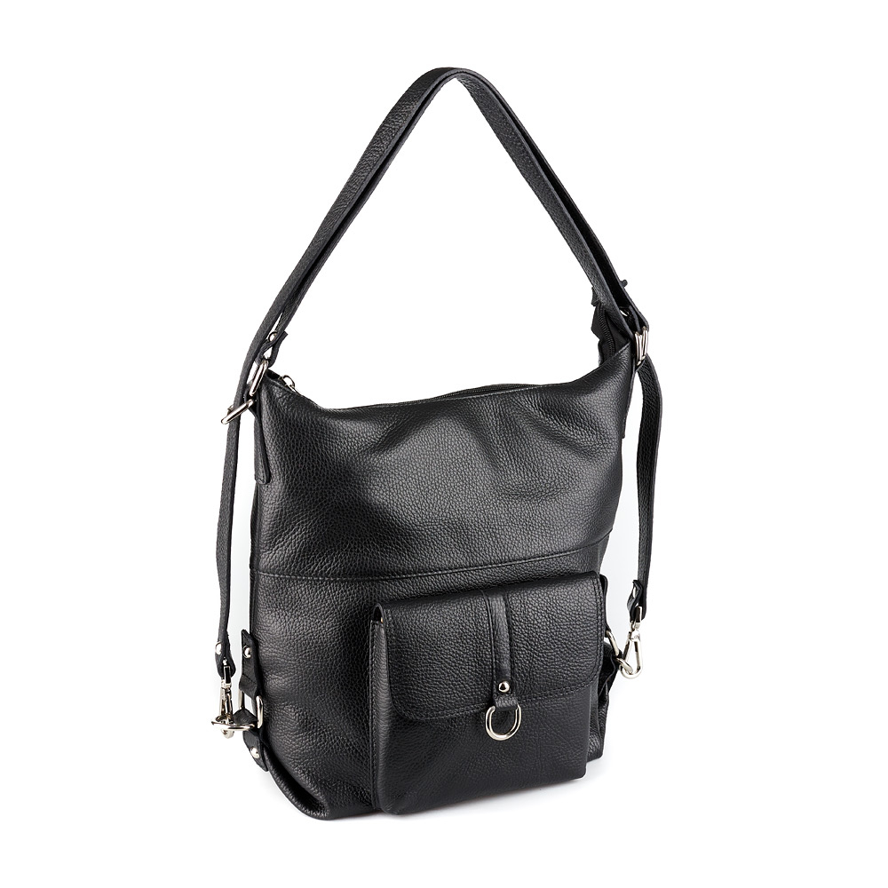 Geantă dama Ayline, tip rucsac neagra din piele 100% naturală 8110
