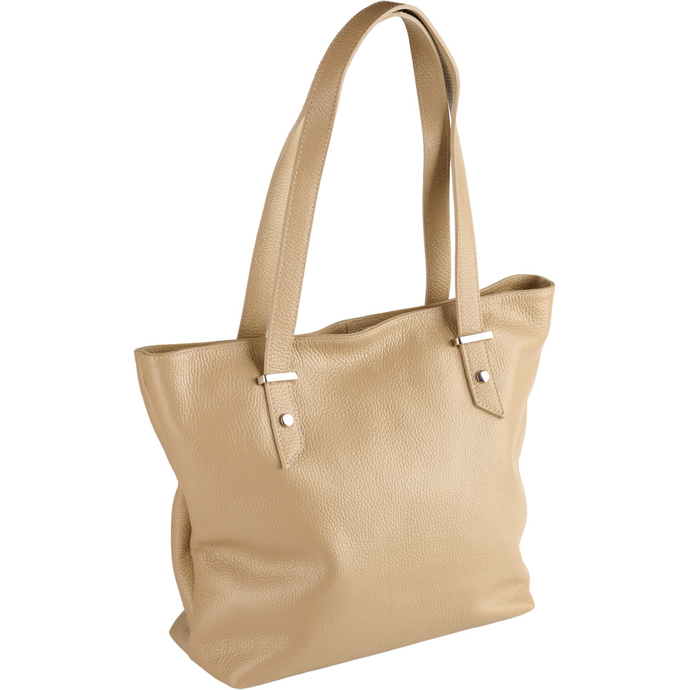 Geanta dama Sandra, din piele 100% naturală taupe deschis, 8174