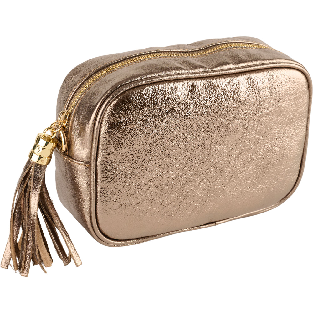 Geantă Gilda,crossbody din piele naturala bronz sidefat 8210