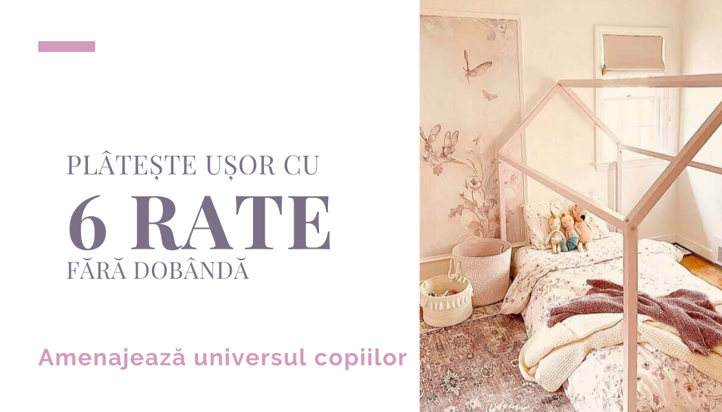 Transformă universul copiilor într-o poveste cu Pat tip căsuță și Complexul de cățărare: Plătește în 6 rate fără dobândă!
