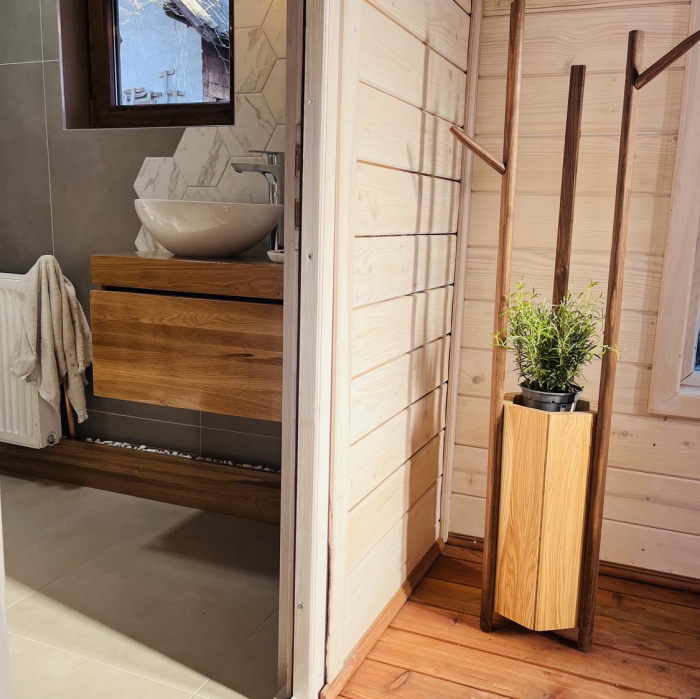 Mobilier baie  Stejar, cu Sertar, 80 cm [4]