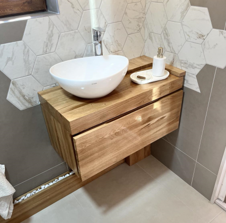 Mobilier baie  Stejar, cu Sertar, 80 cm [1]