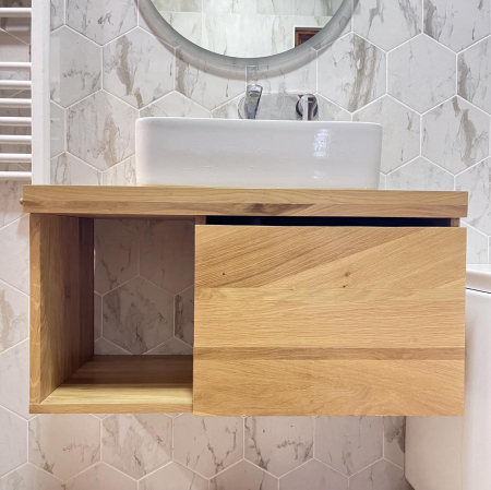 Home & Family - Mobilier Baie din Stejar, cu Sertar, 80 cm