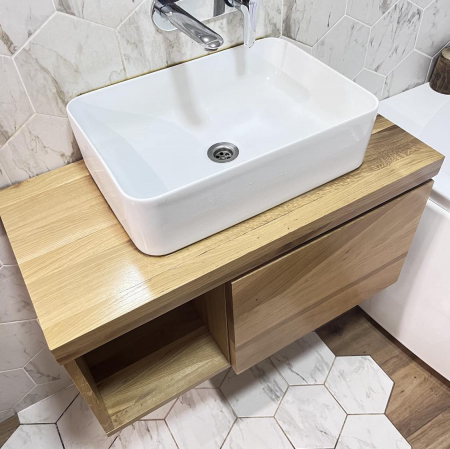 Mobilier Baie din Stejar, cu Sertar, 80 cm [1]