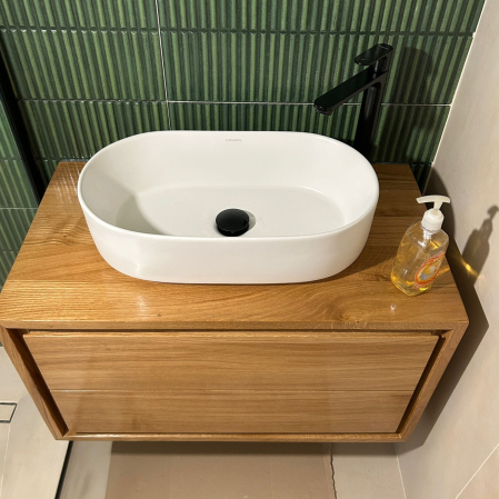 Mobilier Baie din Stejar, cu Sertar, 80 cm [1]