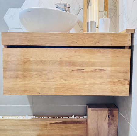 Mobilier baie  Stejar, cu Sertar, 80 cm [2]