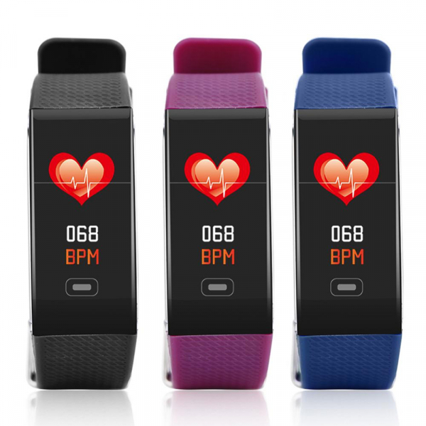 Bratara fitness MoreFIT™ CK18S, BT 4.0, Puls, Pedometru, Ritm cardiac, Display color, Monitorizare somn, Mod Sport, Notificari Apeluri si Mesaje, Stand-by 20 zile, Android, iOS, Mov [2]