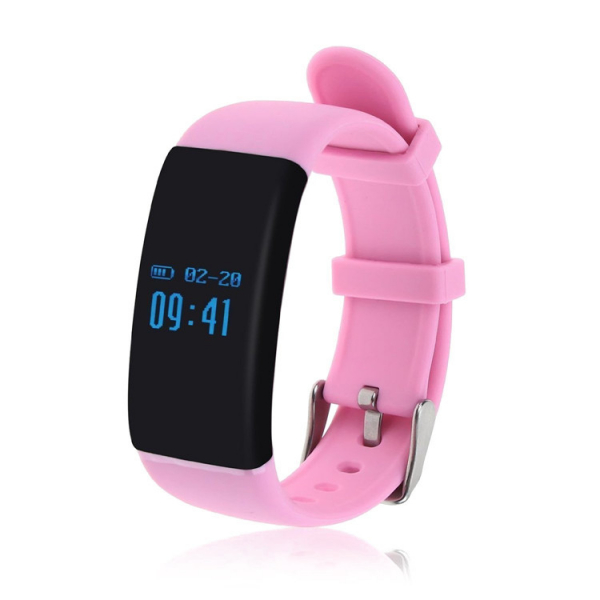 Bratara fitness MoreFIT™ D21,  BT 4.0, Pedometru, Puls, Tensiune, Nivel oboseala, Monitorizare somn, Calendar, Notificari apeluri,  Stand-by 15 zile, Android, iOS, Notificari, Remote camera, Roz [5]