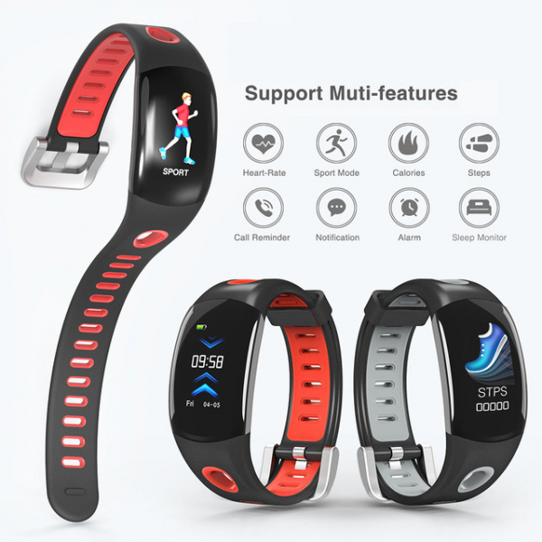Bratara fitness MoreFIT™ DM11, ecran color 3D curbat, IP68, puls dinamic Bosch, management somn, stand by 10 zile, notificari, rosu [2]