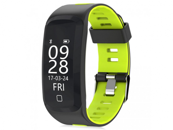 Bratara fitness MoreFIT™ F4 Pro Plus, IP68 submersibila, puls dinamic, tensiune, vremea, altitudine, UV index, Android, iOS, notificari, negru/verde [2]