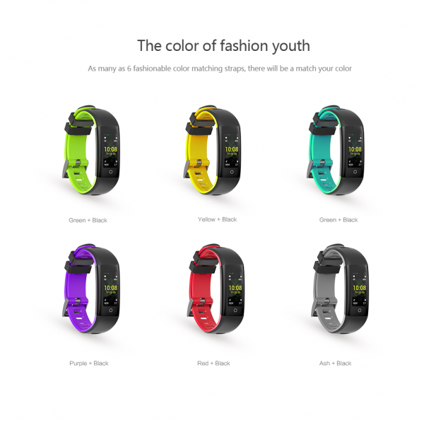 Bratara fitness MoreFIT™ G16, ecran color IPS, IP67, puls dinamic, tensiune, nivel oboseala, monitorizare somn, 5 stiluri display, stand-by 21 zile, Android, iOS, notificari, negru/albastru [3]