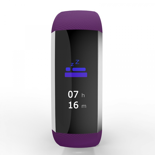 Bratara fitness MoreFIT™ G19, ecran color TFT, IP67, puls dinamic 24/24h ,oxigen ,tensiune, nivel oboseala, monitorizare somn,  remote camera, stand-by 21 zile, Android, iOS, notificari, mov [2]