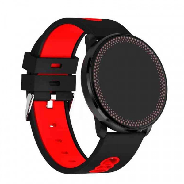 Bratara fitness MoreFIT™ GearFit CF007 Pro Plus, Ecran Color, tensiune, puls dinamic, vremea, oxygen, stand-by indelungat, Android, iOS, notificari, negru/rosu [2]