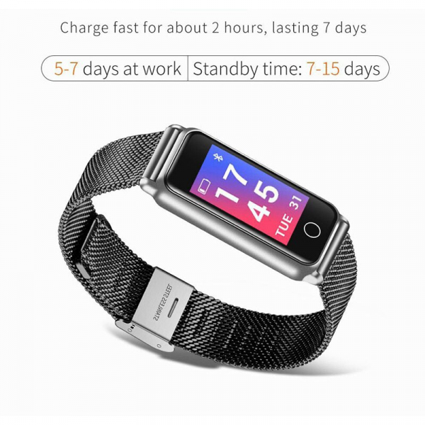 Bratara fitness MoreFIT™ Y8 , BT 4.0, Ritm Cardiac, Tensiune, Nivel Oxigen, Calorii, Pedometru, Monitorizare Somn, Notificari Apeluri si Mesaje, Anti-lost, Stand-by 15 zile, Android, iOS, Curea Otel I [3]
