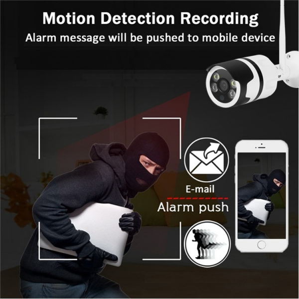 Camera de supraveghere IP WIFI BabyToy™ AG03 , Exterior , Conectare Telefon / PC, night vision color, rezistenta la apa, FullHD 1920*1080, camera 2.0 MP, senzor miscare, alb [4]