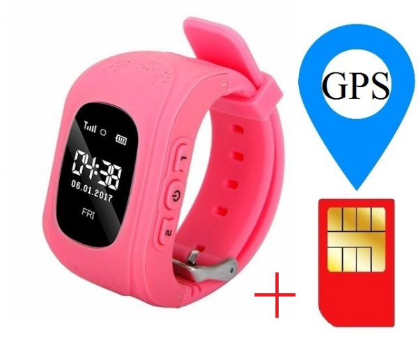 Ceas smartwatch cu GPS copii MoreFIT™ Q50 , functie telefon, monitorizare GPS in timp real , Wi-FI, buton SOS si monitorizare spion, roz +SIM prepay cadou [2]