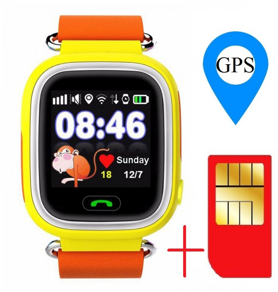 Ceas smartwatch GPS copii MoreFIT™ GW100 Plus , cu GPS si functie telefon, Wi-Fi, ecran 1.22" touchscreen, Bluetooth, tripla pozitionare, Buton SOS, vibratii, Galben + SIM prepay cadou [2]