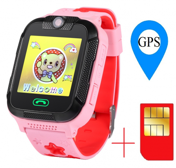 Ceas smartwatch GPS copii MoreFIT™ GW2000 3G Pro, cu GPS si functie telefon, camera 2MP, WiFi, ecran touchscreen 1.54", monitorizare spion si buton SOS, Roz + SIM prepay cadou [1]