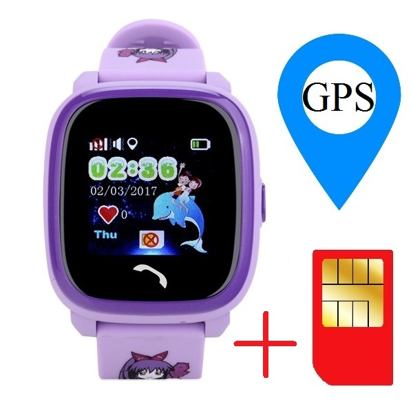 Ceas smartwatch GPS copii MoreFIT™ GW400s Pro , cu GPS si functie telefon, Wi-Fi, rezistent la apa, ecran touchscreen 1.22", monitorizare spion, buton SOS, lila + SIM prepay cadou [2]