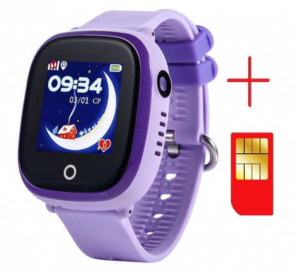 Ceas smartwatch GPS copii MoreFIT™ GW400x Pro , cu GPS si functie telefon, rezistent la apa, camera foto, buton SOS, mov +SIM prepay cadou [3]