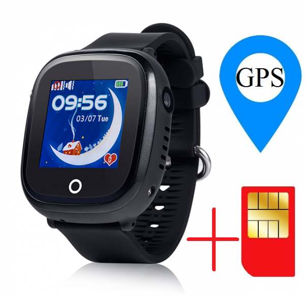 Ceas smartwatch GPS copii MoreFIT™ GW400x Pro , cu GPS si functie telefon, rezistent la apa, camera foto, buton SOS, negru + SIM prepay cadou [2]