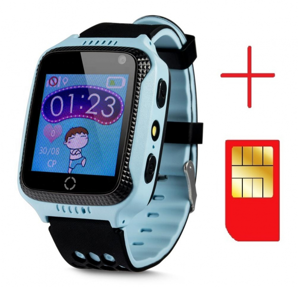 Ceas smartwatch GPS copii MoreFIT™ GW500x Pro , cu GPS si functie telefon, camera foto + lanterna, monitorizare spion, buton SOS, albastru + SIM prepay cadou [3]