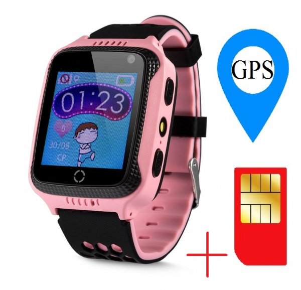 Ceas smartwatch GPS copii MoreFIT™ GW500x Pro , cu GPS si functie telefon, camera foto + lanterna, monitorizare spion, buton SOS, roz + SIM prepay cadou [2]