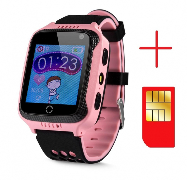 Ceas smartwatch GPS copii MoreFIT™ GW500x Pro , cu GPS si functie telefon, camera foto + lanterna, monitorizare spion, buton SOS, roz + SIM prepay cadou [3]