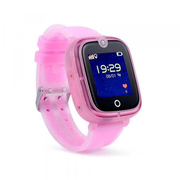 Ceas smartwatch GPS copii MoreFIT™ KT07 , cu GPS si functie telefon, Wi-Fi, monitorizare spion,display touchscreen color 1.3", rezistent la apa IP67, buton SOS, vibratii, roz [2]