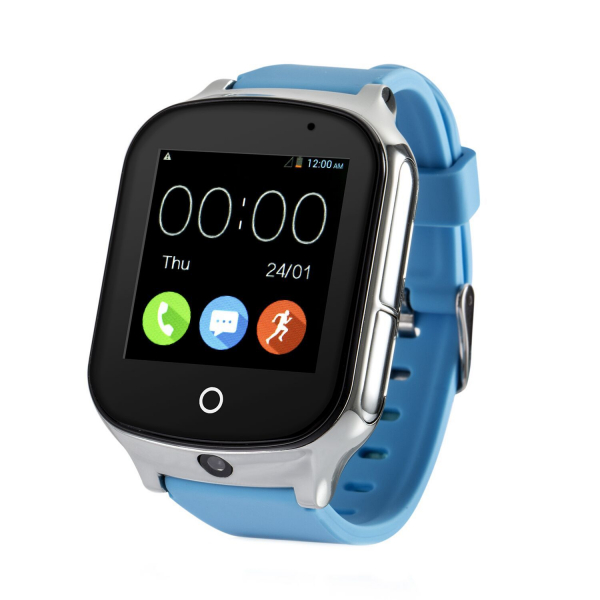 Ceas smartwatch GPS copii si adulti MoreFIT™ GW1000s 3G, cu GPS si functie telefon, camera 1.3MP, Wi-Fi, bluetooth, buton SOS, ecran touchscreen 1.54 inch, monitorizare spion, argintiu si curea din si [1]