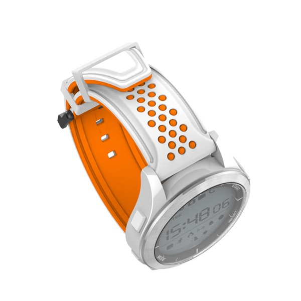 Ceas Smartwatch MoreFIT™ F3 Plus Sport, autonomie 12 luni, rezistent la apa ip67, Android/iOS, notificari apeluri, sms, barometru, altitudine, alb/orange [3]
