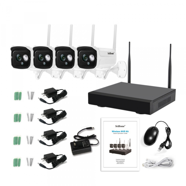 Kit supraveghere video Sricam™ NVS002 WI-FI, 2MP FullHD 1080p, rezistent la apa, hotspot, NVR, night vision [2]