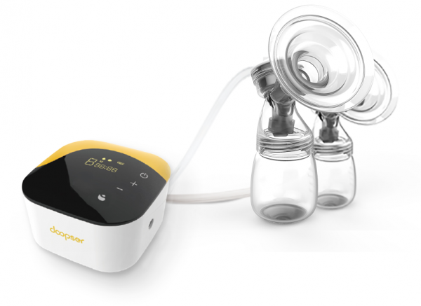 Pompa de san electrica dubla Doopser DPS-002 Premium , cu acumulator si biberon cu senzor de temperatura , LED touch screen , stimulare (masaj) si extragere , zgomot redus [1]