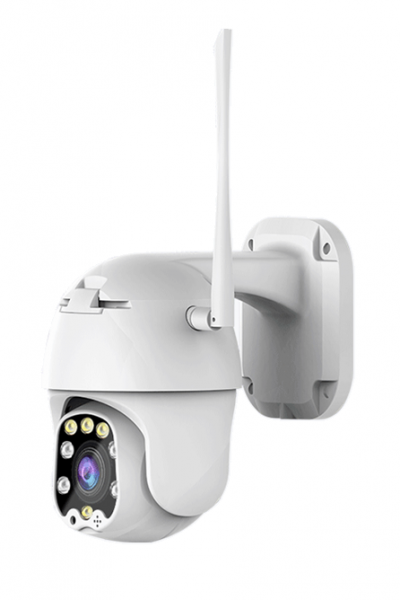 Set Camera de supraveghere IP WIFI BabyToy™ AG-D1, 2 MP, Exterior, Conectare Telefon / PC , night vision color, rezistenta la apa, FullHD 1920*1080, camera 2.0 MP, senzor miscare, alb + sticker "obiec [2]