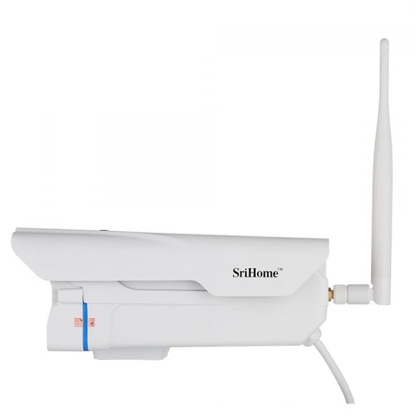 Set Camera de supraveghere IP WIFI Sricam™ SH027 Plus SriHome Exterior , FullHD 2MP 1080p, Zoom, Conectare Telefon / PC , night vision , rezistenta la apa, senzor miscare, alb + sticker "obiectiv supr [3]