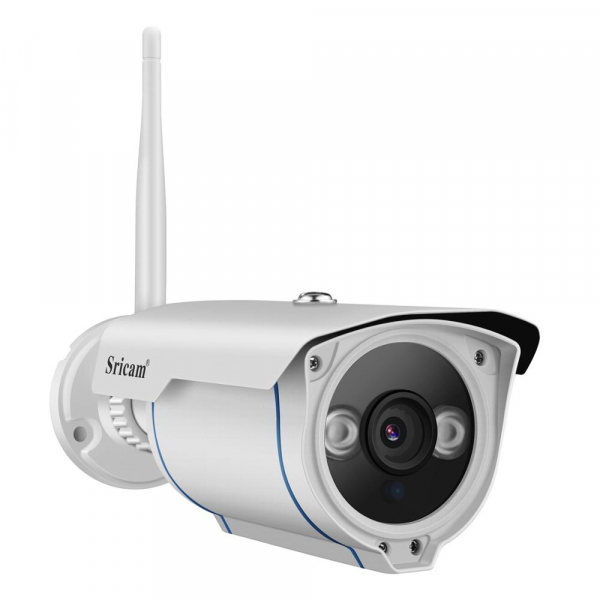 Set Camera de supraveghere IP WIFI Sricam™ SP007 Plus, Exterior , Conectare Telefon / PC , night vision , rezistenta la apa, FullHD 1920*1080, camera 2.0 MP, senzor miscare , alb + sticker "obiectiv s [4]